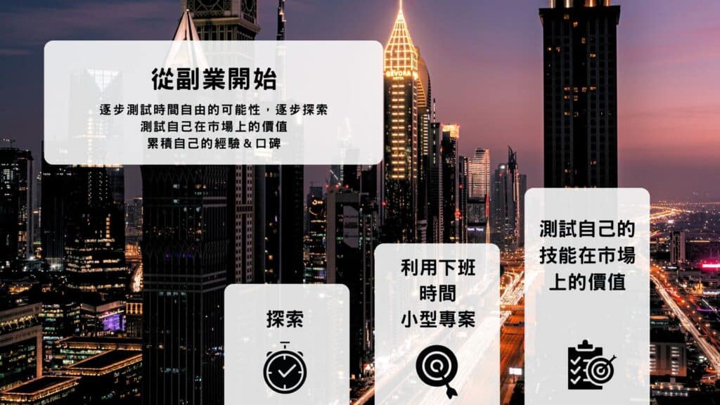 想要嘗試時間自由的工作模式型態，可以先從副業開始。