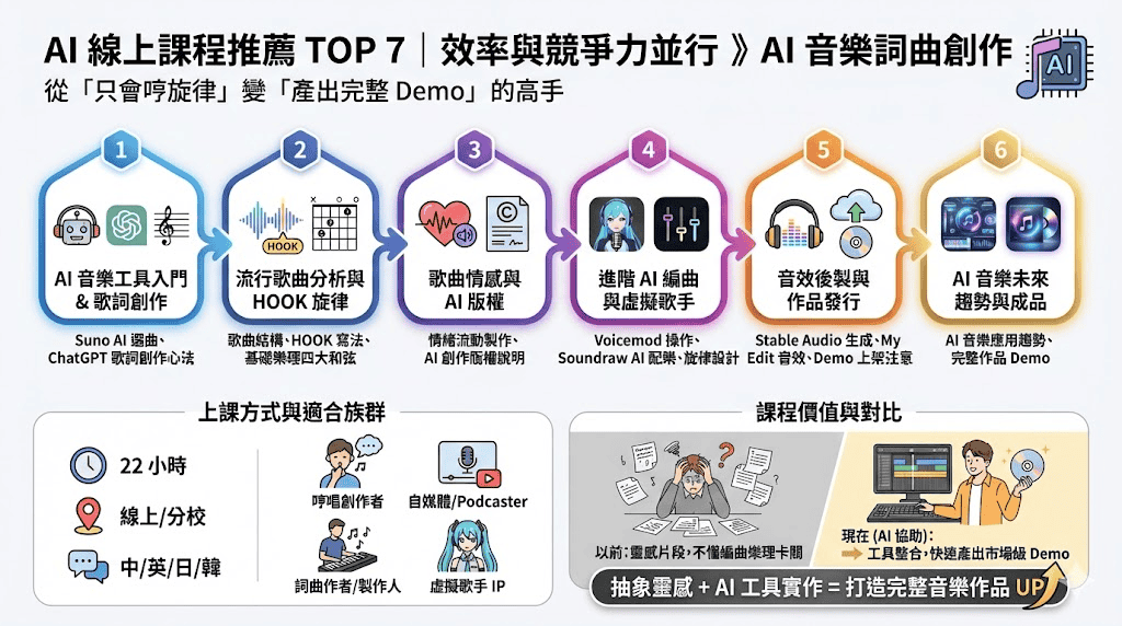 AI 線上課程推薦 - 聯成電腦 AI 音樂詞曲創作